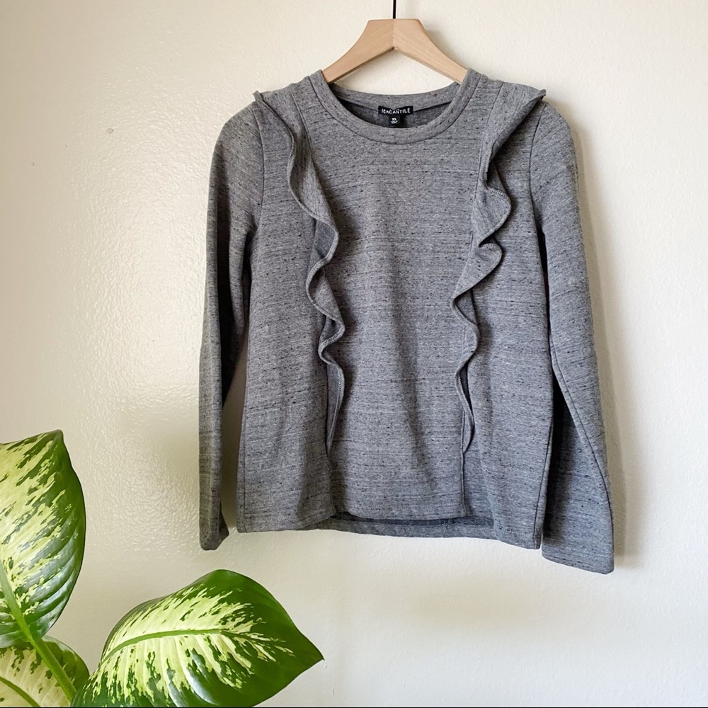 J Crew | Ruffle Trim Sweatshirt - Picture 1 of 8